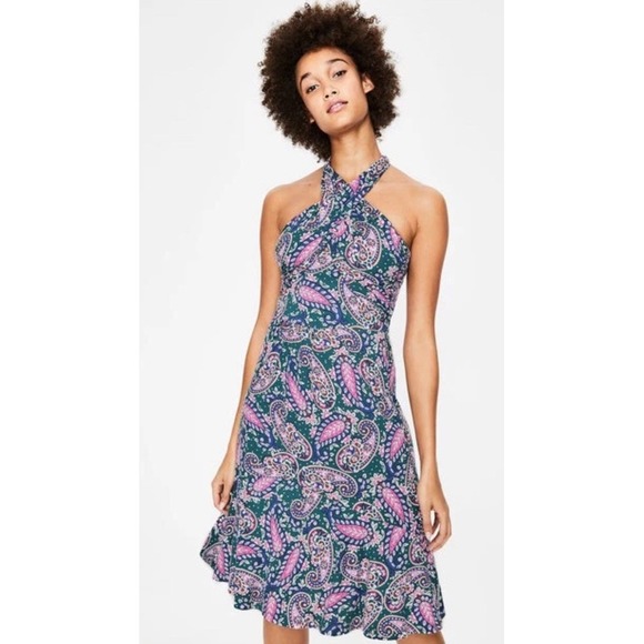 Boden Green Paisley Lilah Multiway Dress Size 16R Colorful - Picture 1 of 4